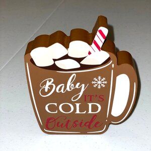BABY IT'S COLD OUTSIDE home decor tiered tray coffee bar hot cocoa bar Christmas
